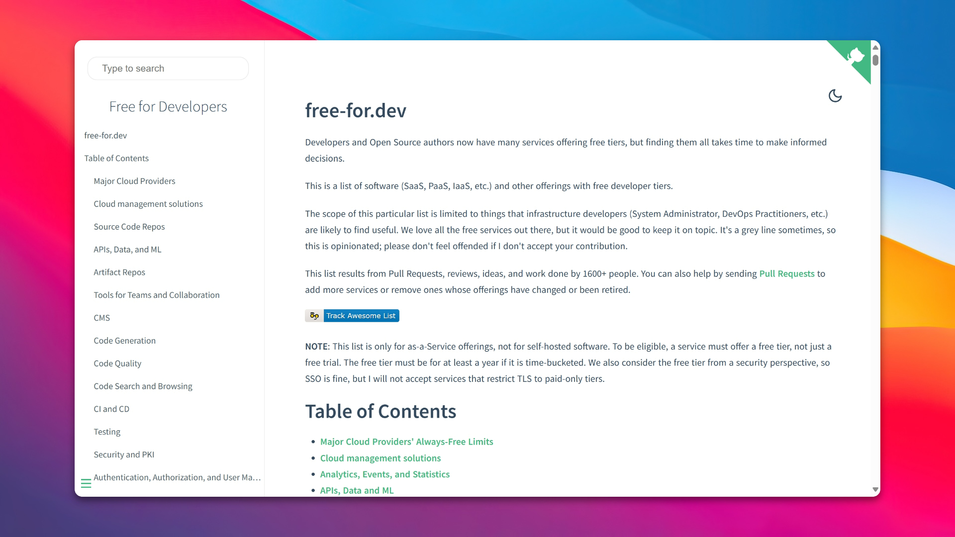 free-for-dev